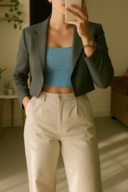 Genova Cropped Blazer - Image 4